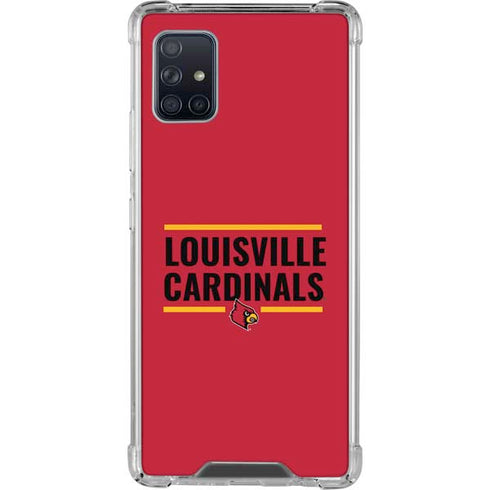 University of Louisville Cardinals Striped Galaxy A51 5G Clear Case