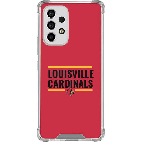 University of Louisville Cardinals Striped Galaxy A53 5G Clear Case