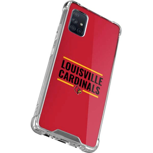 University of Louisville Cardinals Striped Galaxy A71 5G Clear Case