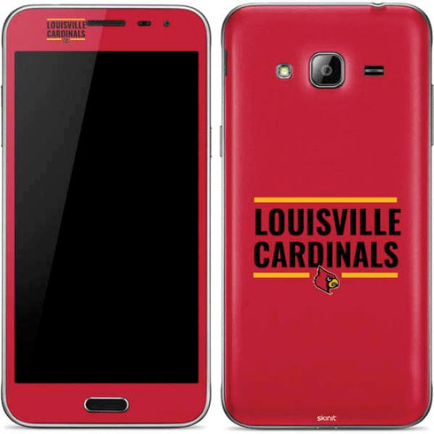 University of Louisville Cardinals Striped Galaxy J3 Skin