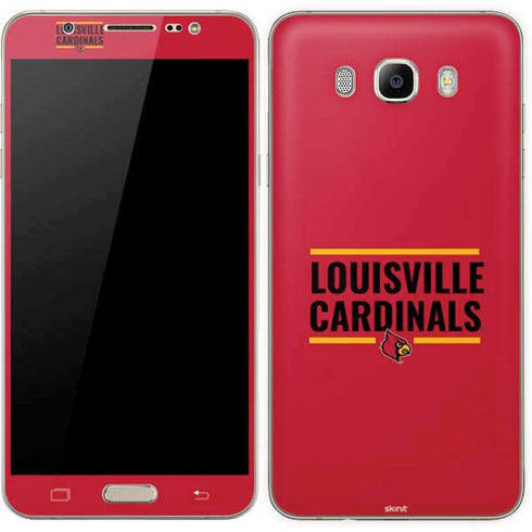 University of Louisville Cardinals Striped Galaxy J7 Skin
