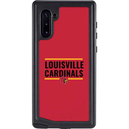 University of Louisville Cardinals Striped Galaxy Note 10 Waterproof Case