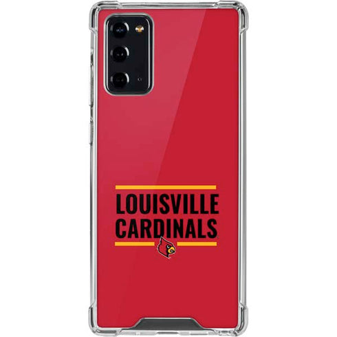 University of Louisville Cardinals Striped Galaxy Note20 5G Clear Case