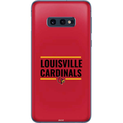 University of Louisville Cardinals Striped Galaxy S10e Skin