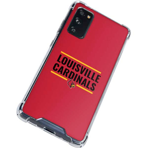 University of Louisville Cardinals Striped Galaxy S20 FE Clear Case