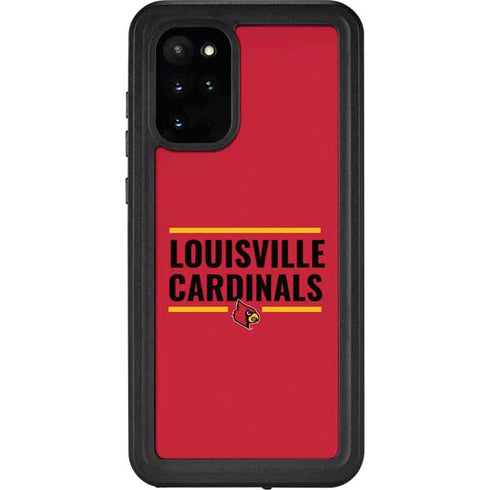 University of Louisville Cardinals Striped Galaxy S20 Plus Waterproof Case