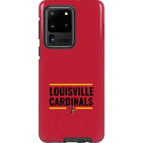 University of Louisville Cardinals Striped Galaxy S20 Ultra 5G Pro Case