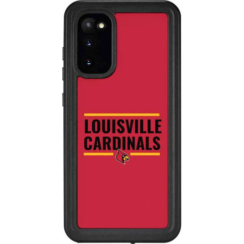 University of Louisville Cardinals Striped Galaxy S20 Waterproof Case