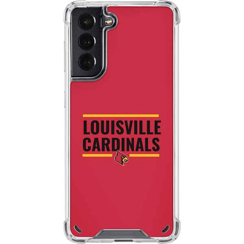University of Louisville Cardinals Striped Galaxy S21 5G Clear Case