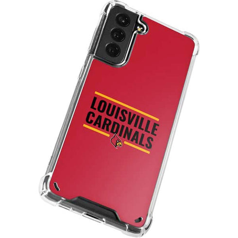 University of Louisville Cardinals Striped Galaxy S21 5G Clear Case