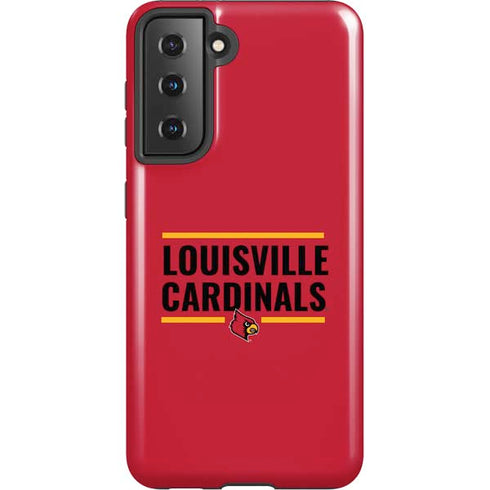 University of Louisville Cardinals Striped Galaxy S21 5G Pro Case