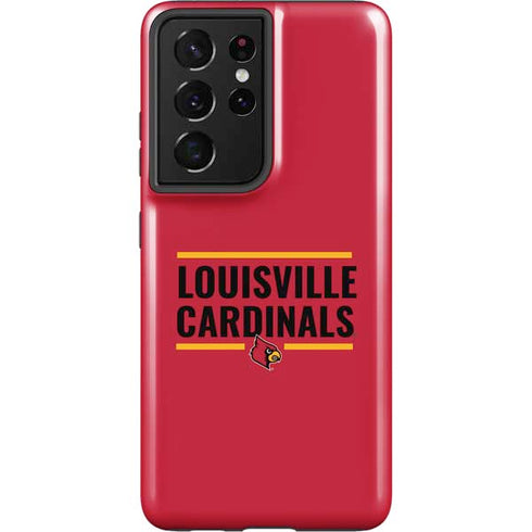 University of Louisville Cardinals Striped Galaxy S21 Ultra 5G Pro Case