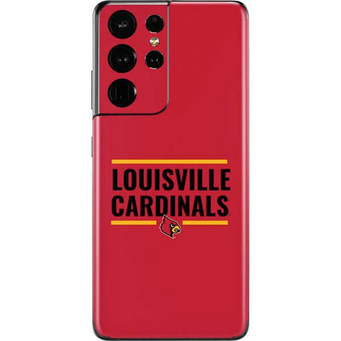 University of Louisville Cardinals Striped Galaxy S21 Ultra 5G Skin