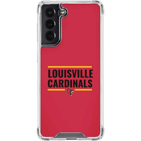 University of Louisville Cardinals Striped Galaxy S22 Clear Case