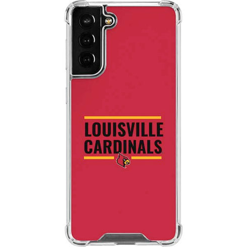 University of Louisville Cardinals Striped Galaxy S22 Plus Clear Case