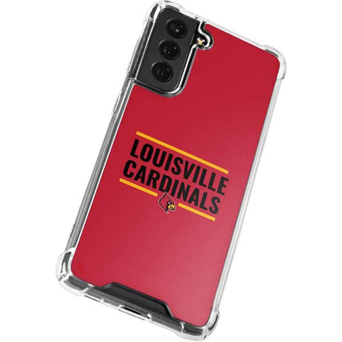 University of Louisville Cardinals Striped Galaxy S22 Plus Clear Case