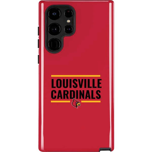 University of Louisville Cardinals Striped Galaxy S22 Ultra Pro Case