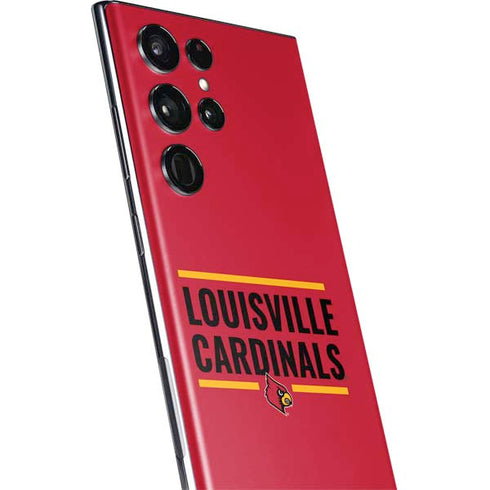University of Louisville Cardinals Striped Galaxy S22 Ultra Skin