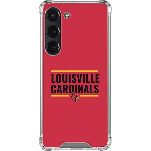 University of Louisville Cardinals Striped Galaxy S23 Clear Case