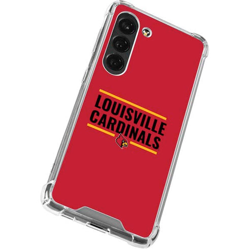University of Louisville Cardinals Striped Galaxy S23 Clear Case