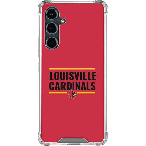 University of Louisville Cardinals Striped Galaxy S23 FE Clear Case