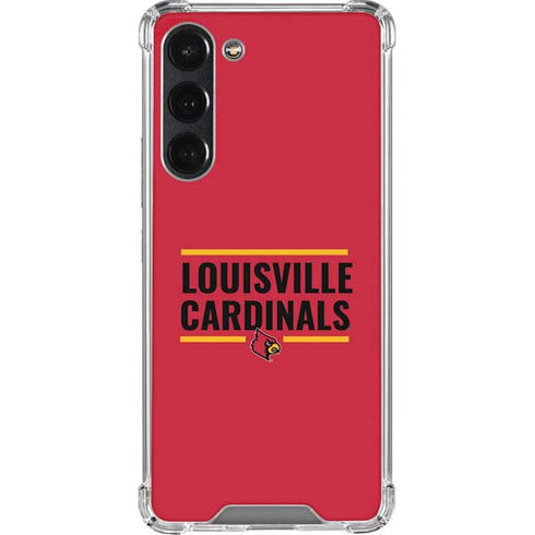 University of Louisville Cardinals Striped Galaxy S23 Plus Clear Case