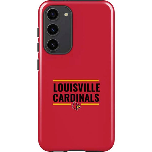 University of Louisville Cardinals Striped Galaxy S23 Plus Pro Case