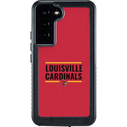 University of Louisville Cardinals Striped Galaxy S23 Plus Waterproof Case