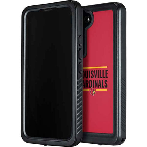 University of Louisville Cardinals Striped Galaxy S23 Plus Waterproof Case