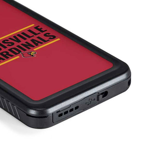 University of Louisville Cardinals Striped Galaxy S23 Plus Waterproof Case