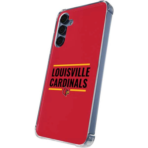 University of Louisville Cardinals Striped Galaxy S24 Clear Case
