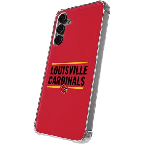 University of Louisville Cardinals Striped Galaxy S24 Plus Clear Case