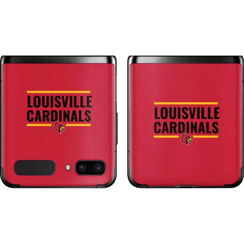 University of Louisville Cardinals Striped Galaxy Z Flip Skin