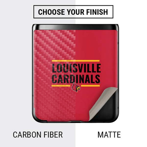 University of Louisville Cardinals Striped Galaxy Z Flip Skin