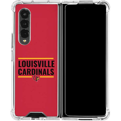 University of Louisville Cardinals Striped Galaxy Z Fold4 5G Clear Case