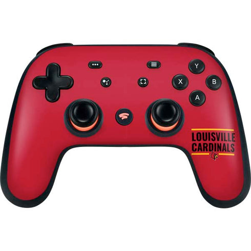 University of Louisville Cardinals Striped Google Stadia Controller Skin