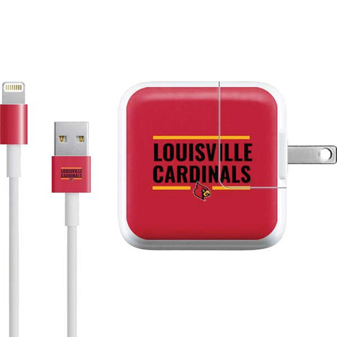 University of Louisville Cardinals Striped iPad Charger (10W USB) Skin