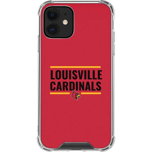 University of Louisville Cardinals Striped iPhone 12 Clear Case