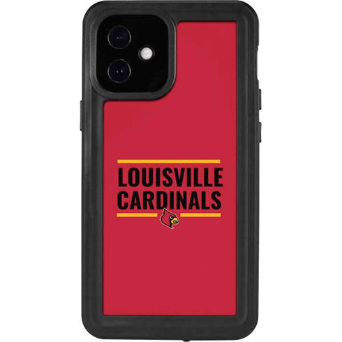 University of Louisville Cardinals Striped iPhone 12 Mini Waterproof Case