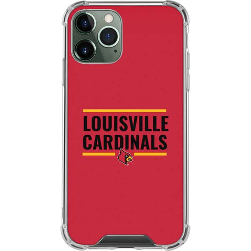 University of Louisville Cardinals Striped iPhone 12 Pro Clear Case
