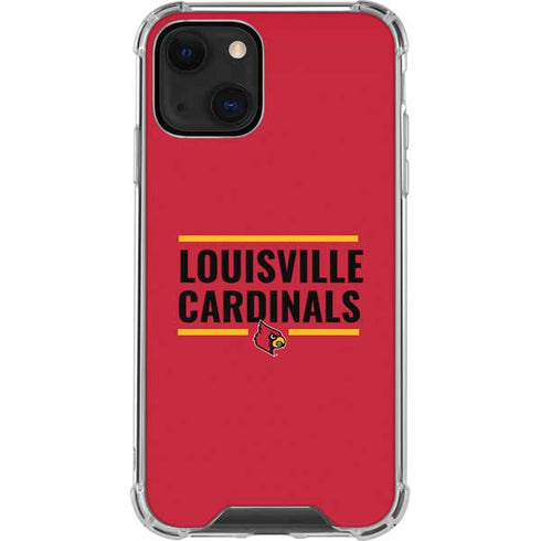University of Louisville Cardinals Striped iPhone 13 Mini Clear Case
