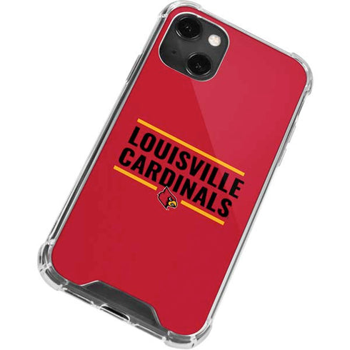 University of Louisville Cardinals Striped iPhone 13 Mini Clear Case