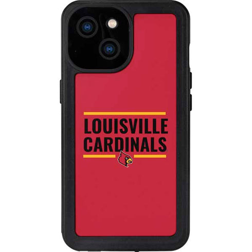 University of Louisville Cardinals Striped iPhone 13 Mini Waterproof Case