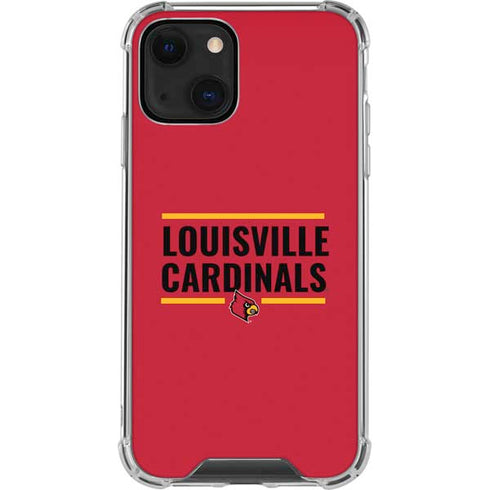University of Louisville Cardinals Striped iPhone 14 Clear Case