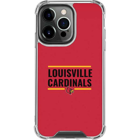 University of Louisville Cardinals Striped iPhone 15 Pro Clear Case