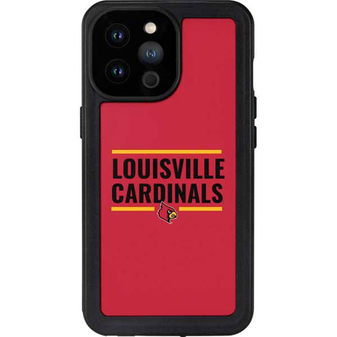 University of Louisville Cardinals Striped iPhone 14 Pro Max Waterproof Case