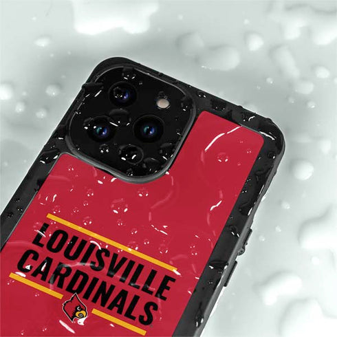 University of Louisville Cardinals Striped iPhone 14 Pro Max Waterproof Case