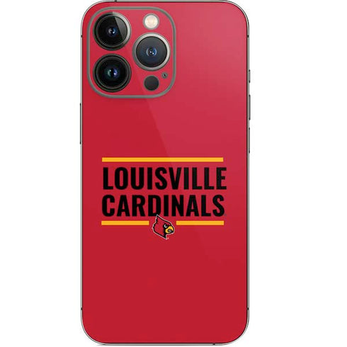 University of Louisville Cardinals Striped iPhone 14 Pro Skin