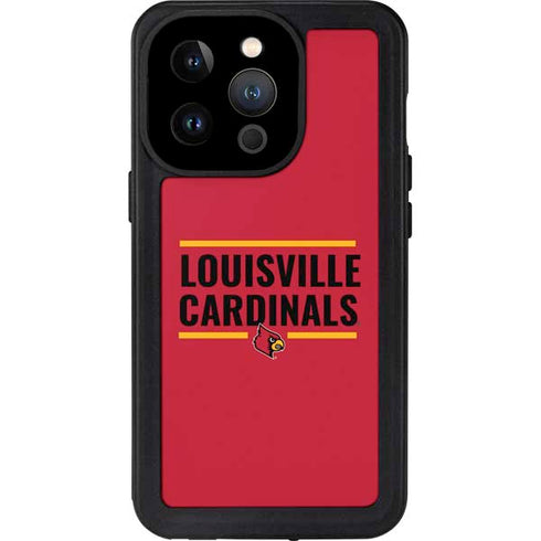 University of Louisville Cardinals Striped iPhone 14 Pro Waterproof Case