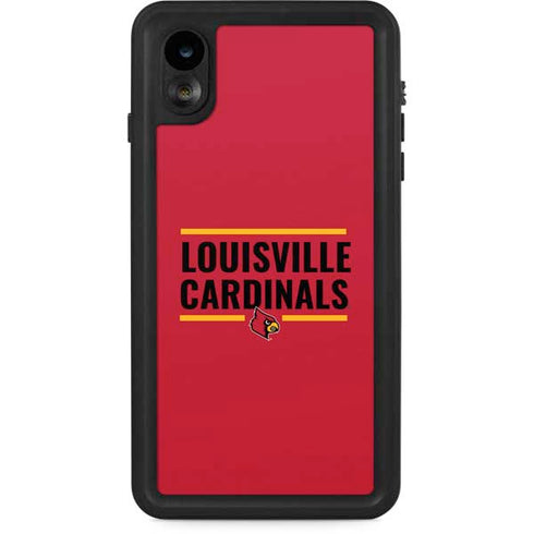 University of Louisville Cardinals Striped iPhone XR Waterproof Case